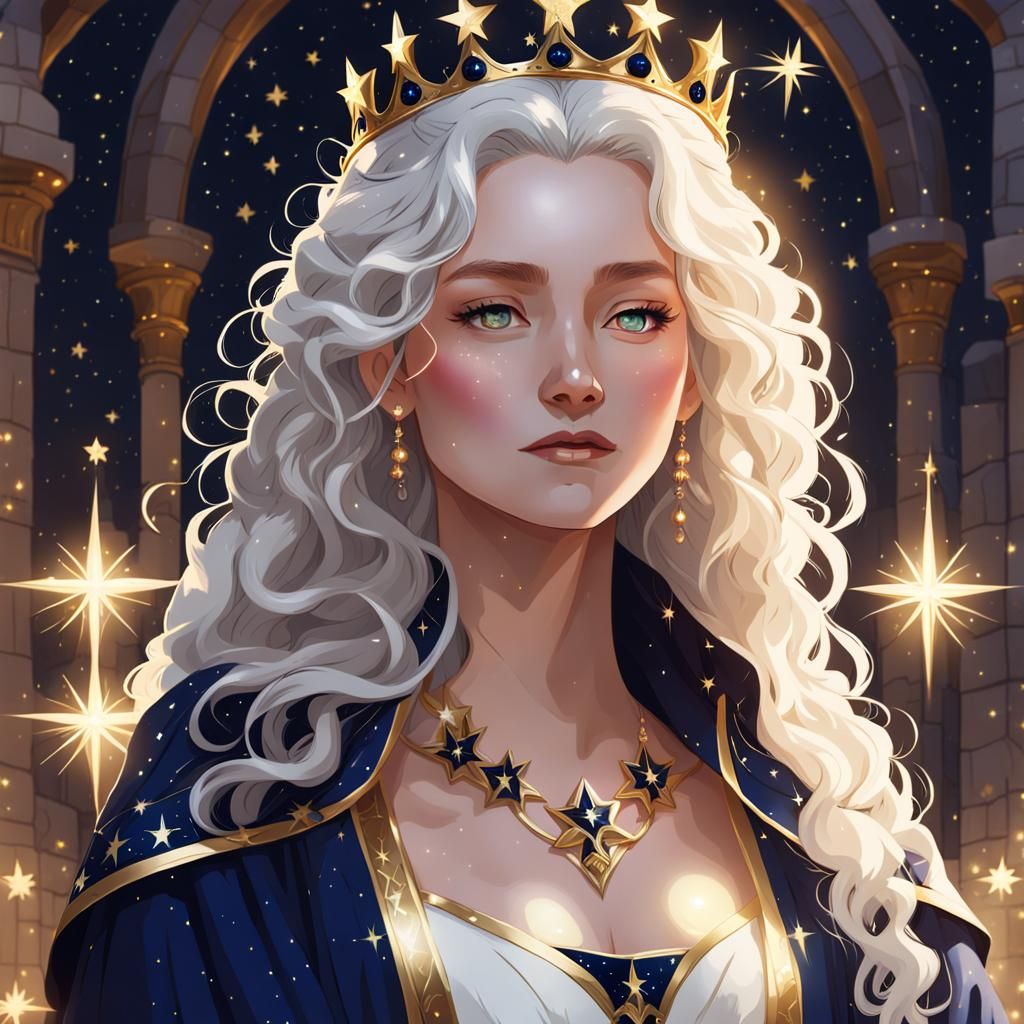 Fantasy Princess Portrait with Starry Robes