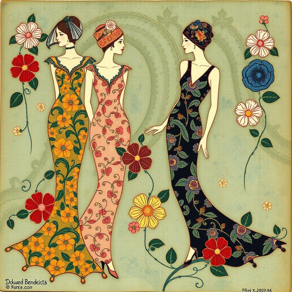 Vibrant Art Deco Gowns in Rich Hues