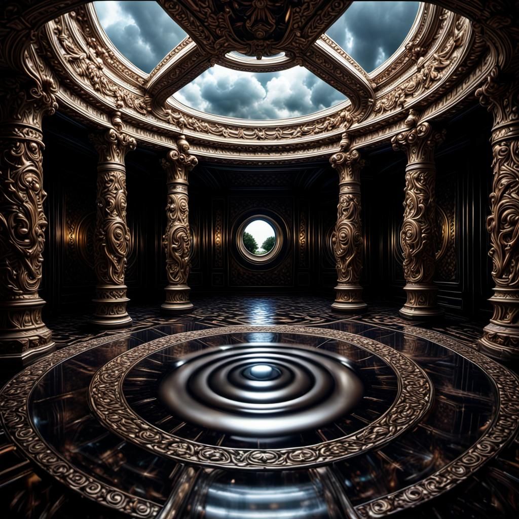 Intricate Optical Illusion in Hyperrealistic Style