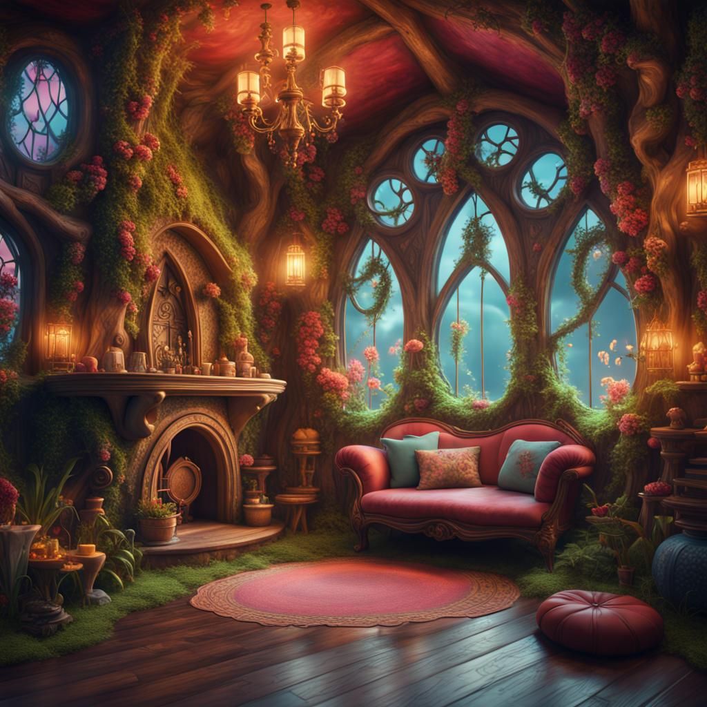 Within a Wicca's serene sanctuary