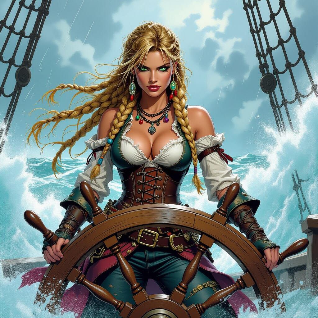 Pirate Queen on Stormy Seas, Jim Lee Style