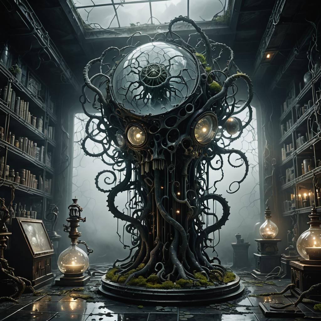 Biomechanical Glass Structure in Abandoned Lab