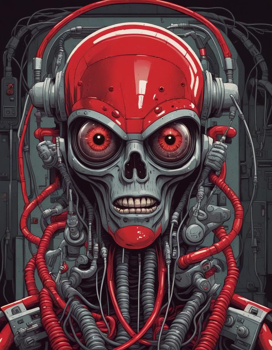 Retro Sci-Fi AI Machine Illustration