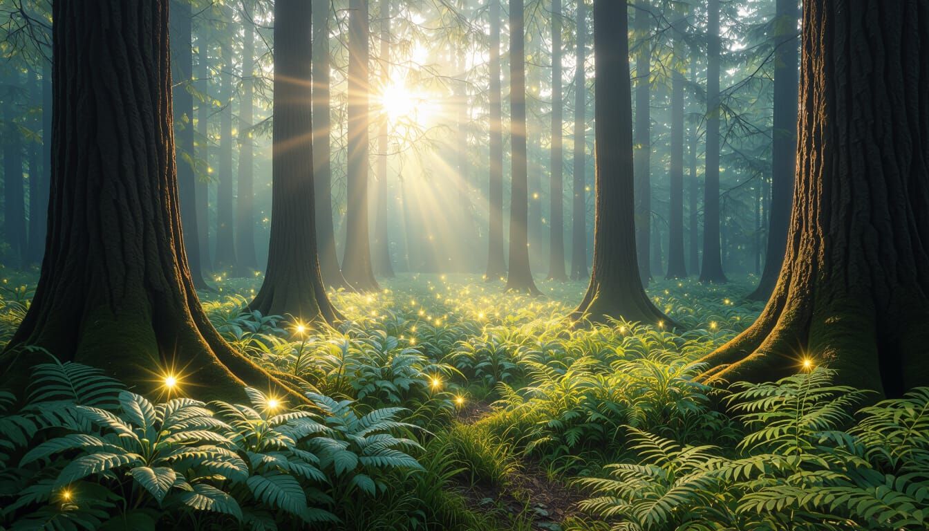 Enchanted Fairy Forest with Glowing Plants