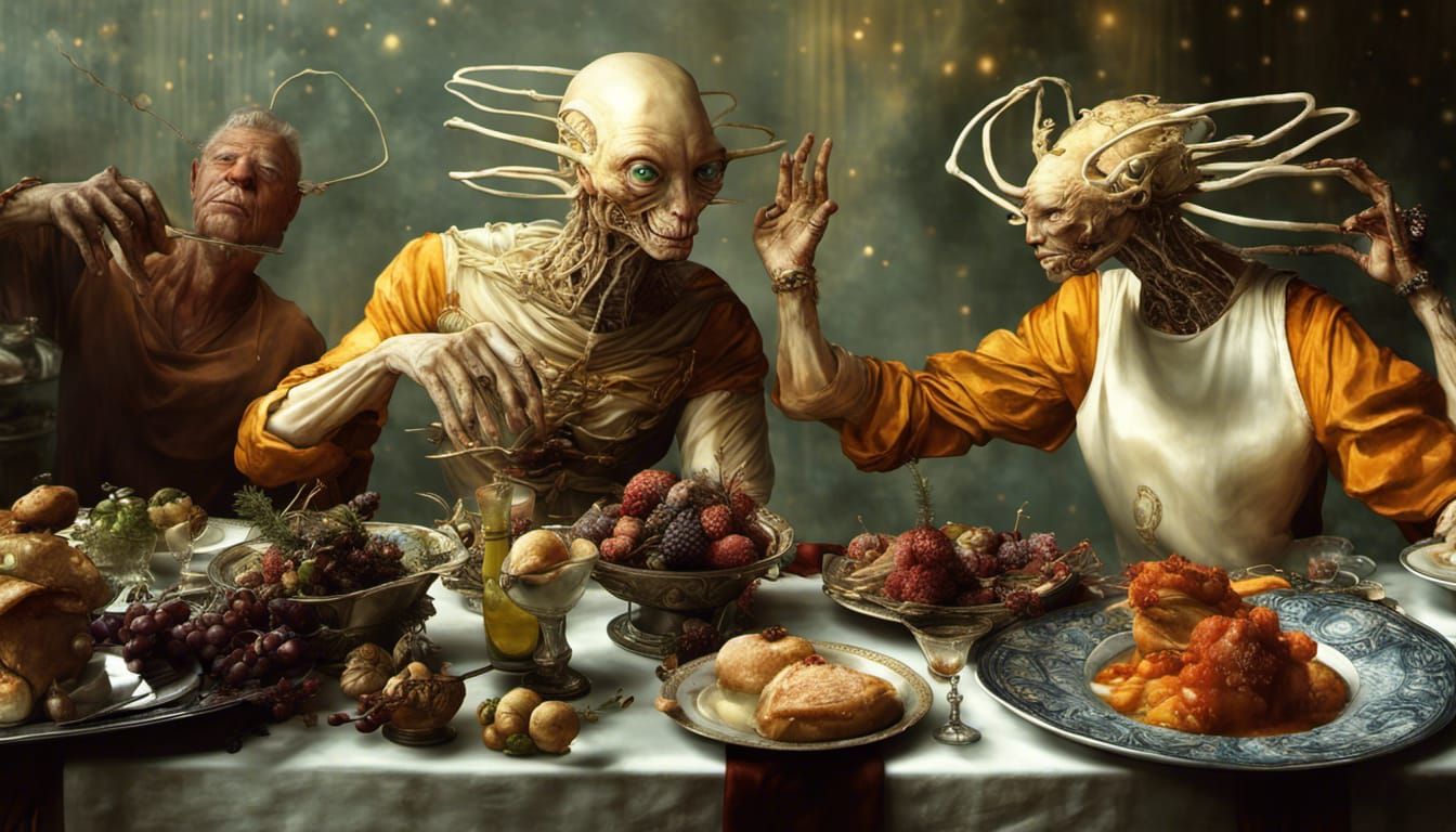 Bizarre Alien Feast in Magical Realism