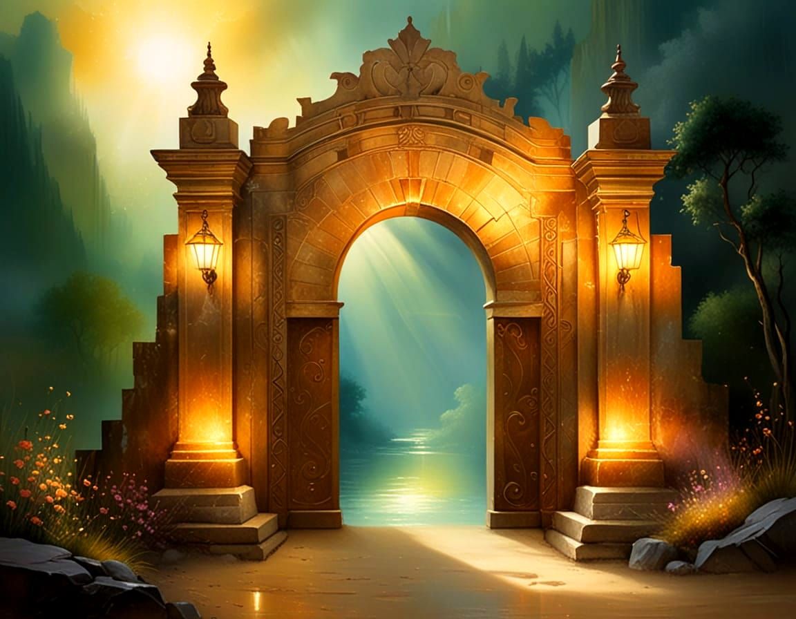 Abstract Gateway with Soft Lighting