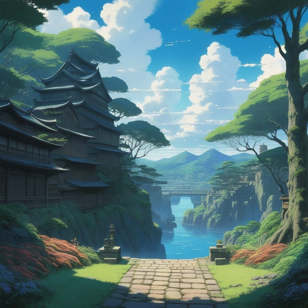 Mosaic Monster in Serene Nature