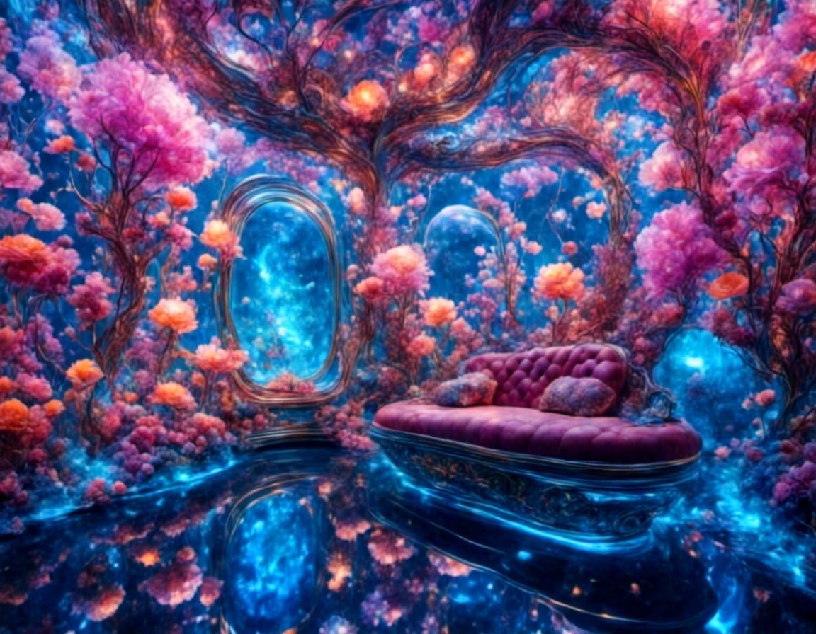 Cyberpunk Whirlpool with Glass Reflections