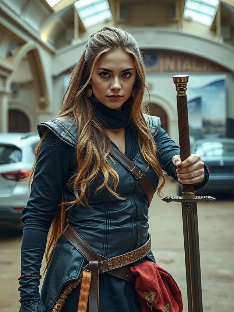 Warrior Maiden Ready for Battle