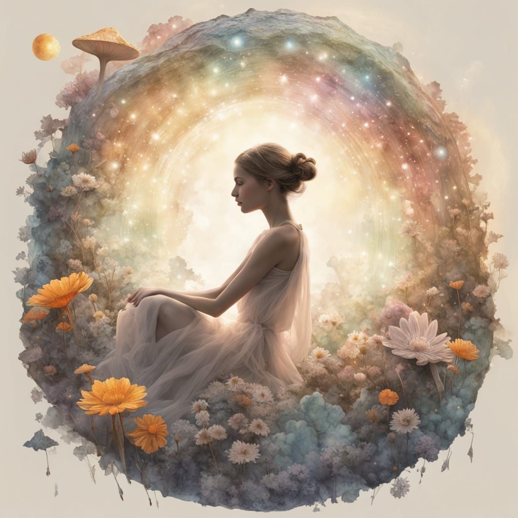 Ethereal Silhouette Formed by Sunlight Rays