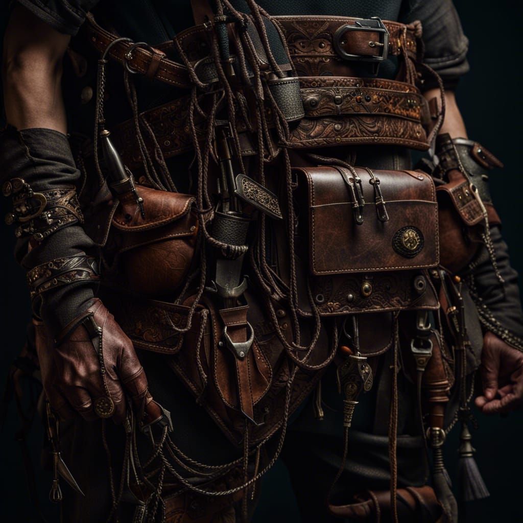 Leather Bandoleer with Tools: Digital Matte Painting