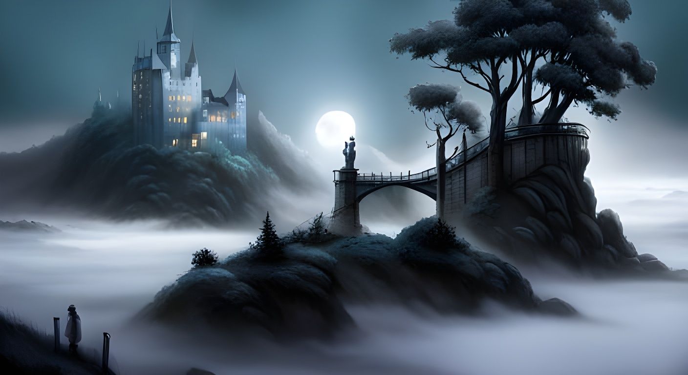 Enchanted Fog in a Magical Forest