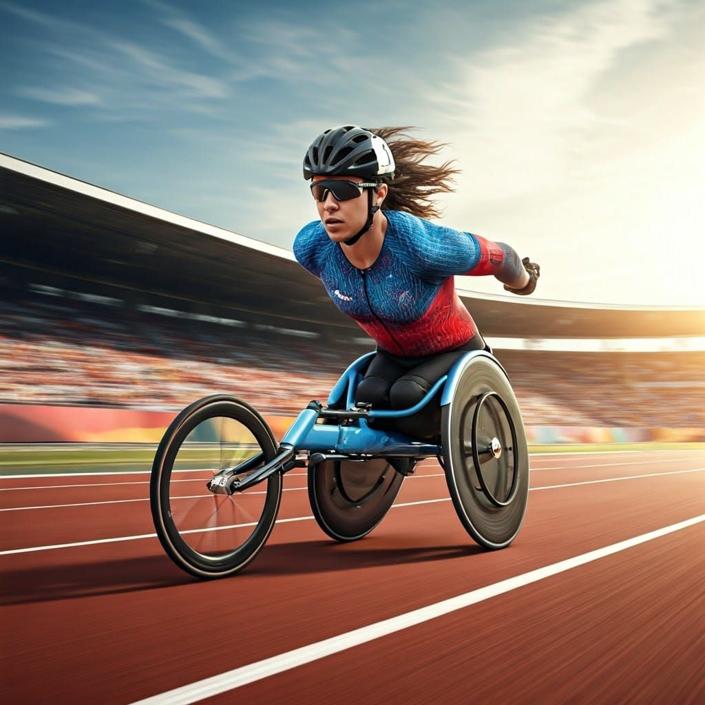 Paralympic Wheelchair Racer in Dynamic Sports Photography St...