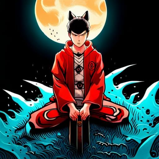 Hyperrealistic Okami with Intricate Details and Sharp Focus