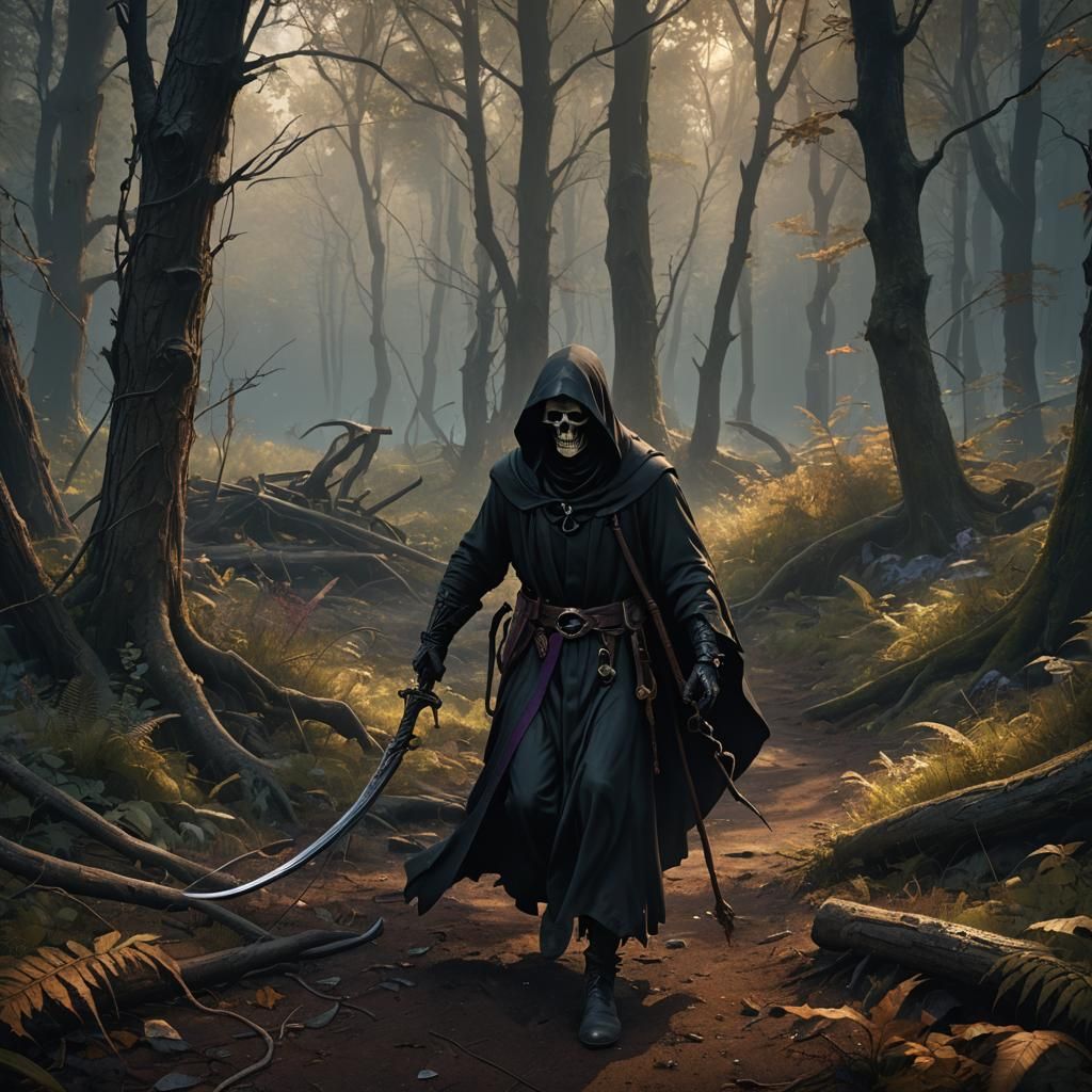 Grim Reaper's Approach: Dark Fantasy Concept Art
