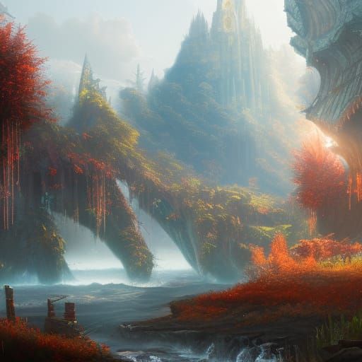 Fantastical Matte Painting in Deep Color