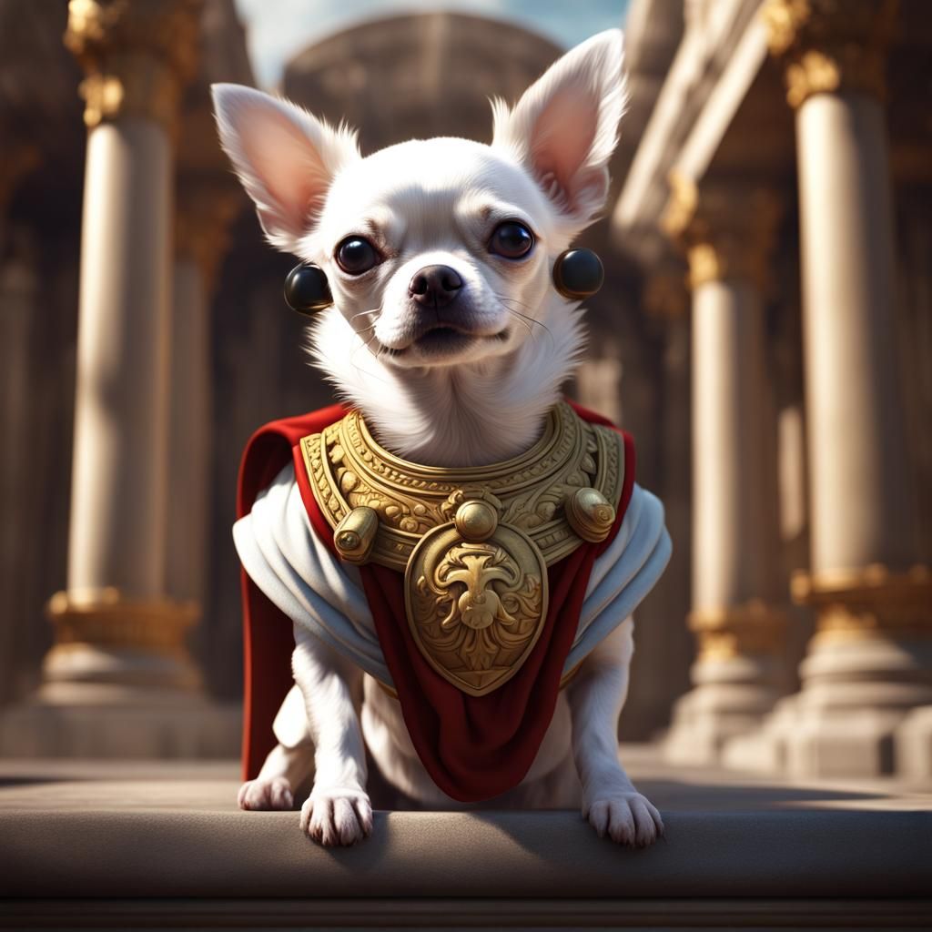 Chihuahua as Roman Emperor: Detailed Fantasy Art