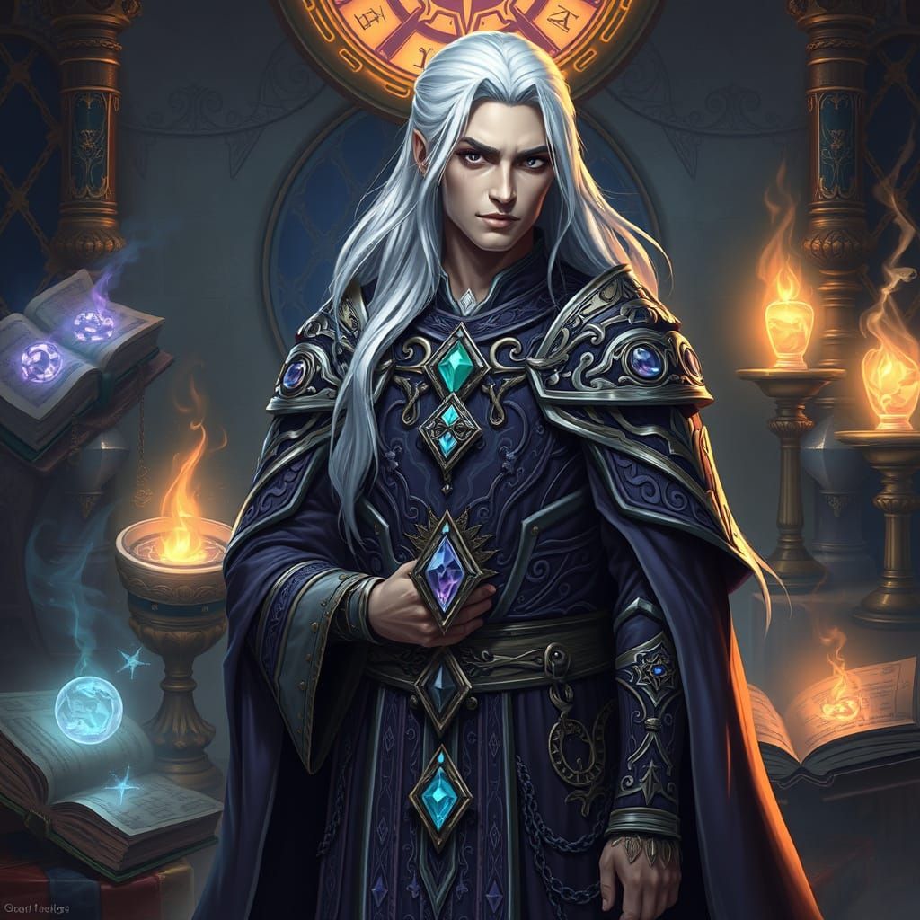 Archmage Lorian Valthor in Gemstone Robes