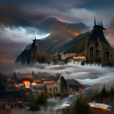 Sinister Mountain Town in the Pyrenees
