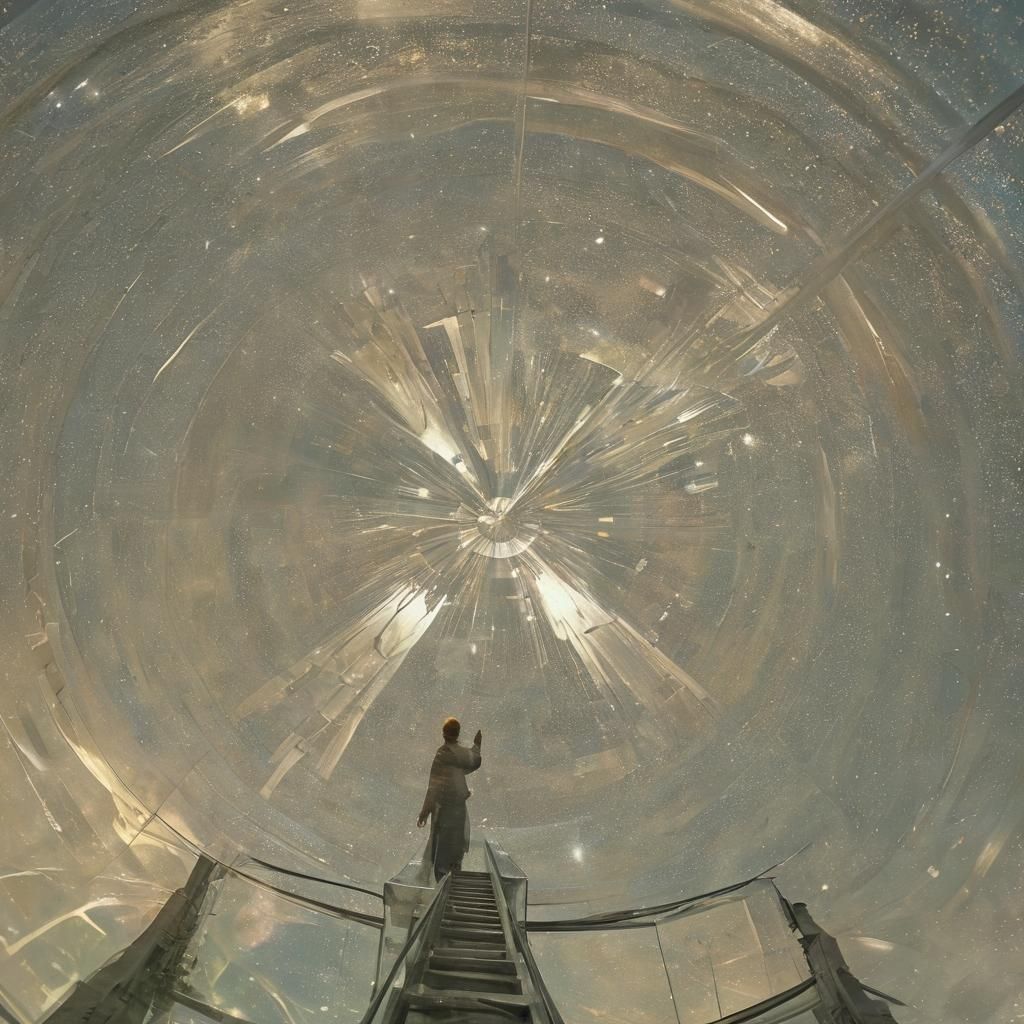 Surreal Ascension: Breaking Earth's Dome into Space