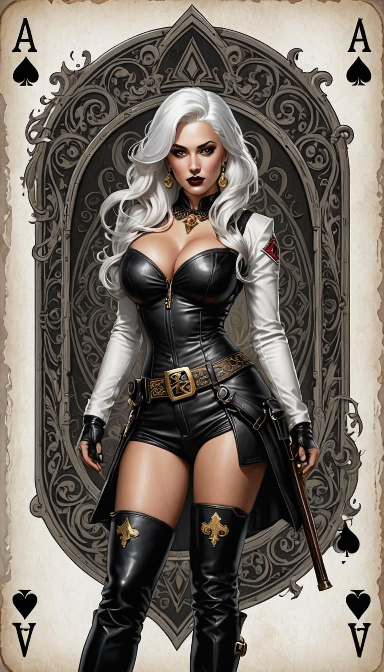 Ace of Spades Pinup Girl in Hyperrealistic Style