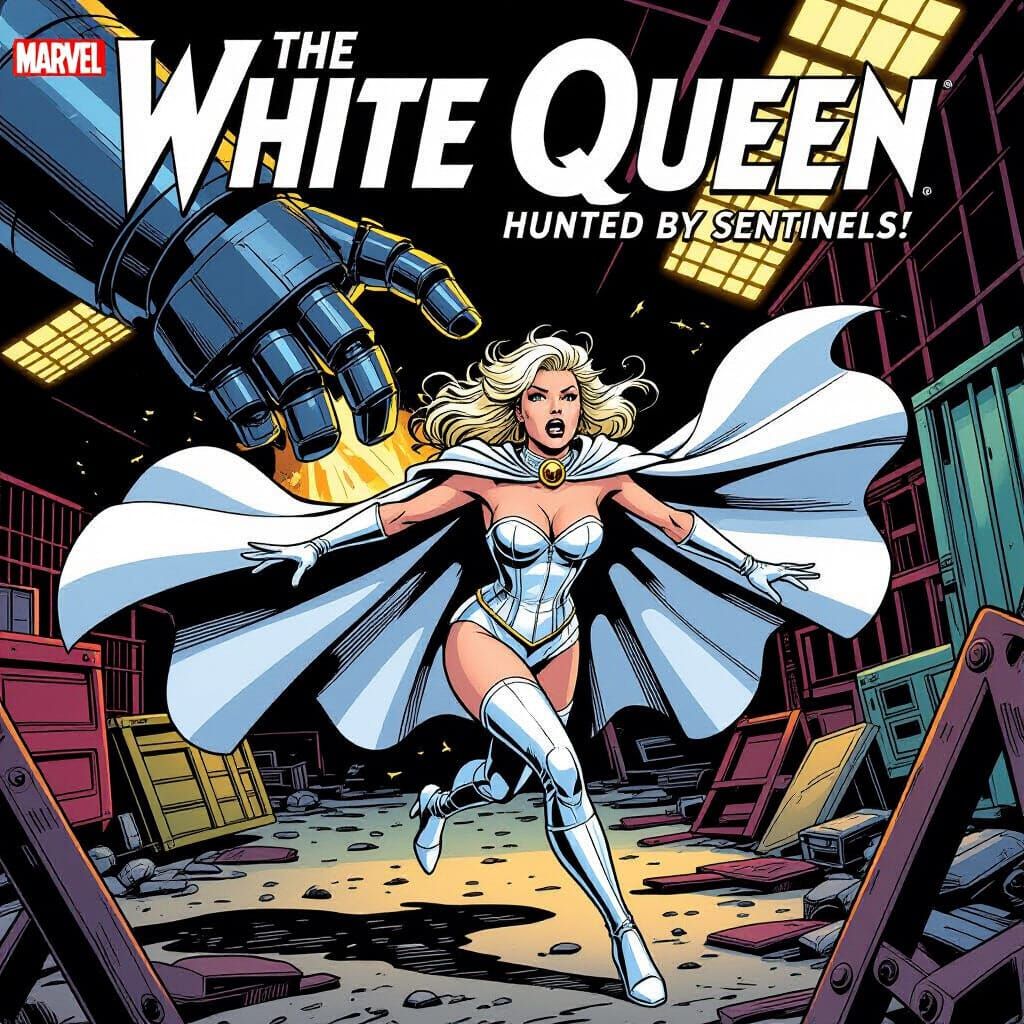 The White Queen Hunted by Giant Robot Hand