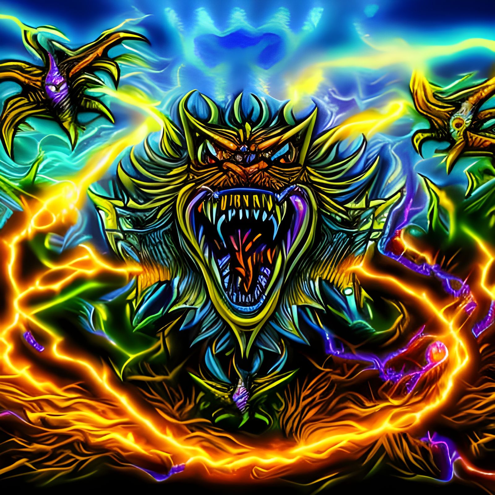 Electric Cobra in Heavy Metal Horror Style