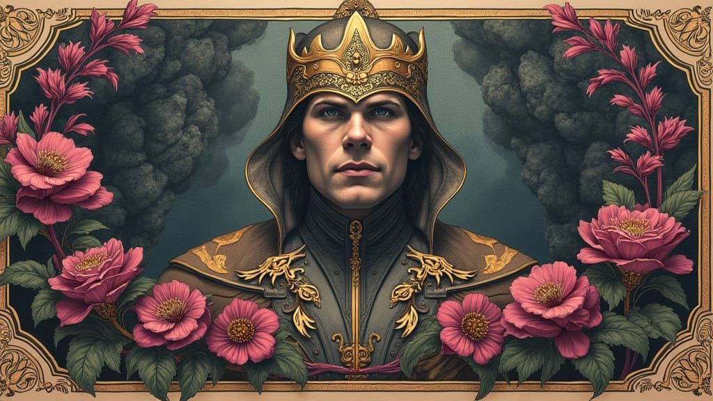 Regal Marvel Portrait in Art Nouveau Style