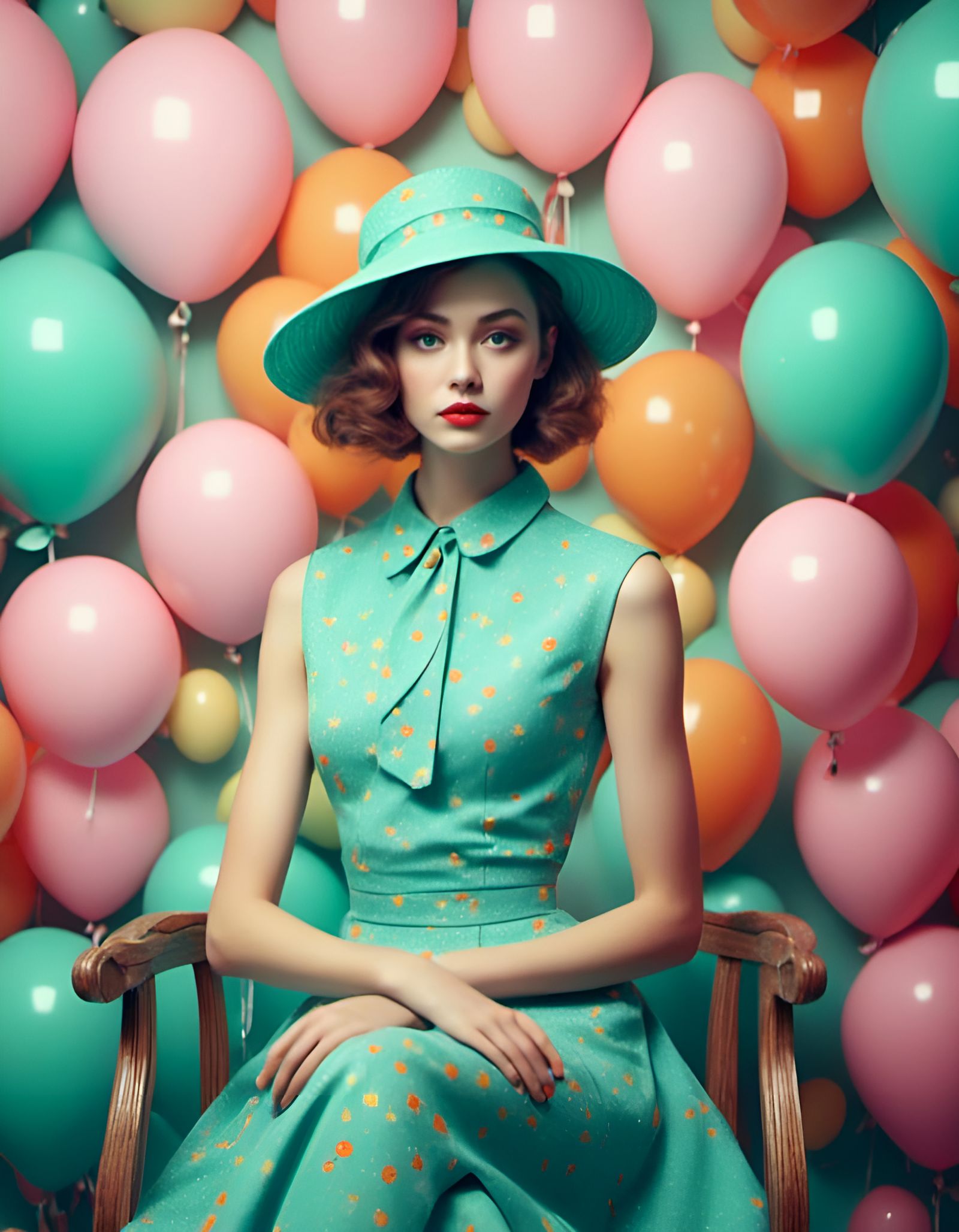 Retro Chic Lady in Anaglyphic Portrait