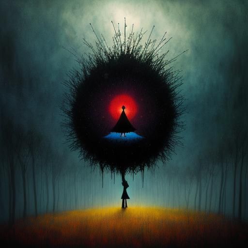 Evocative Image of Despair in Surrealist Style