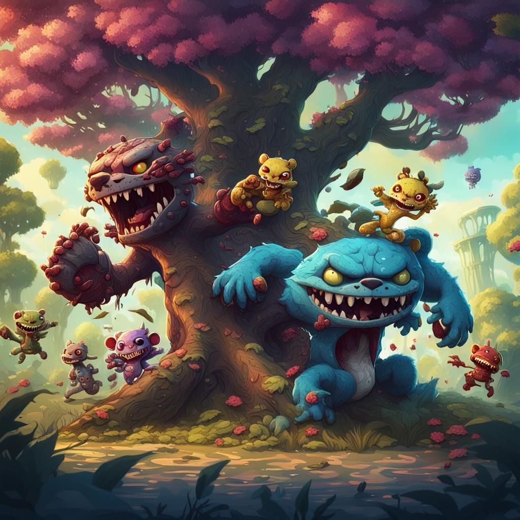 Happy Tree Friends vs Predator: Detailed Matte Painting