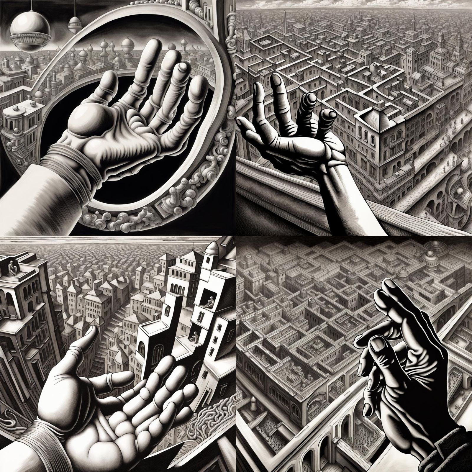 Surreal Fly's-Eye View of Chrome Sphere