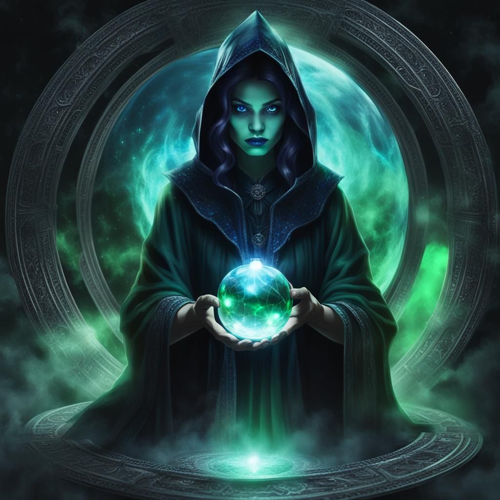 Black Mirror Witch Summoning Magic Crystal