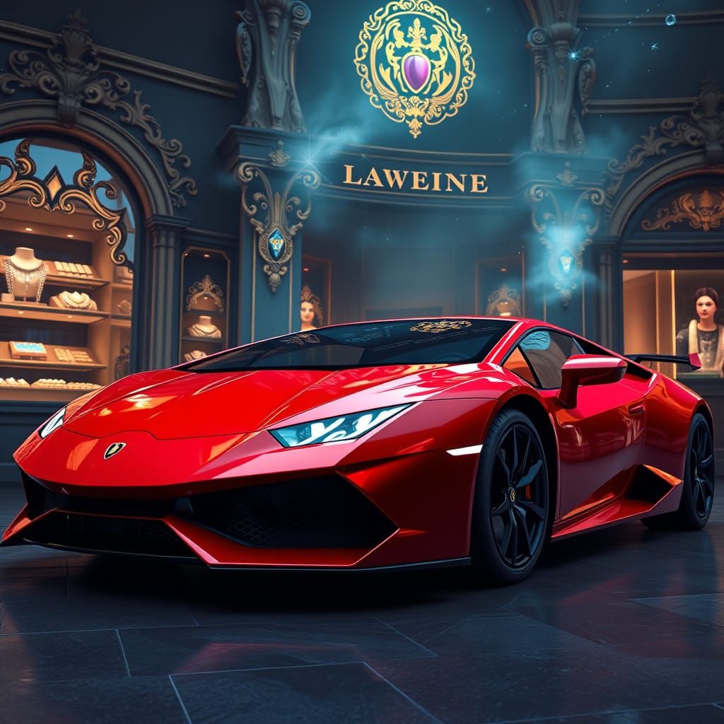 Luxury Red Lamborghini Radiates Mystical Aura Before Golden ...