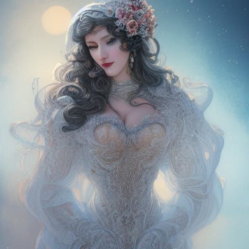 Mrs. Snow: Rococo Portrait in Bright Colors