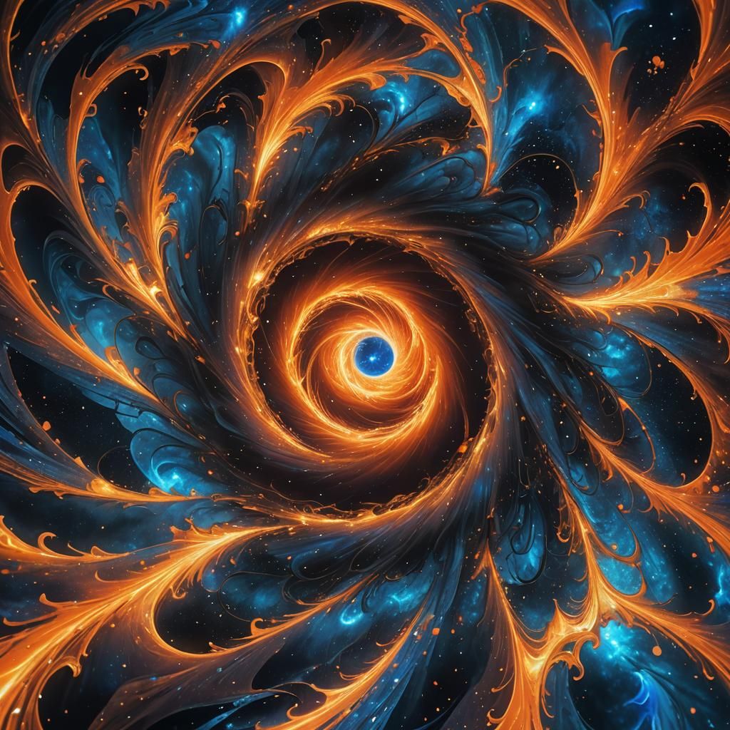 Electric Blue Space Vortex Erupts from Blackhole
