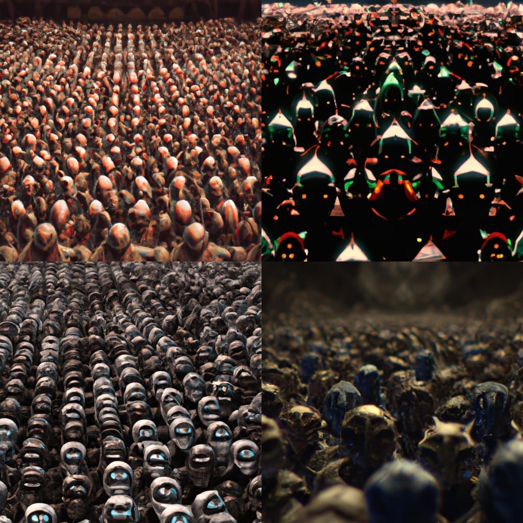 Legions of Drones Await Orders in Bright Auditorium