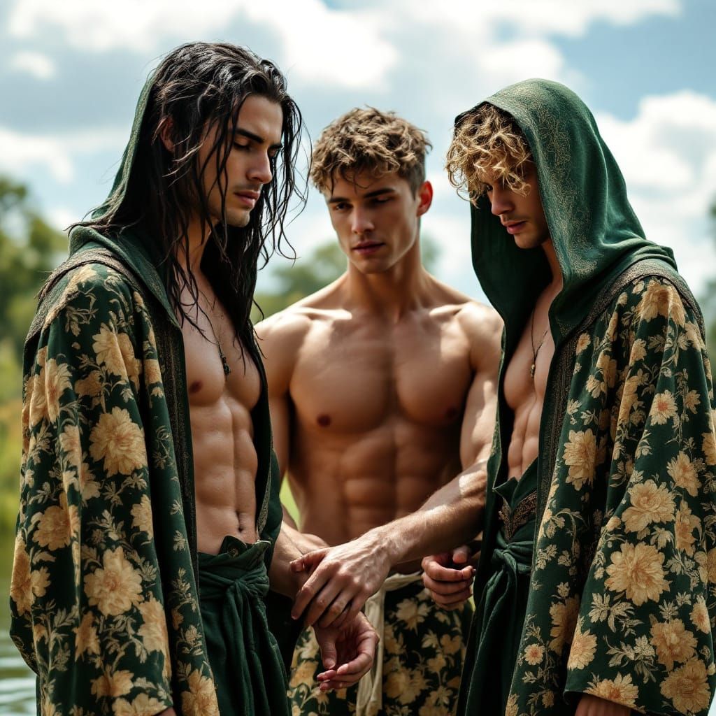 Byron, Mercer and Derek are preparing for the Blossom Festiv...