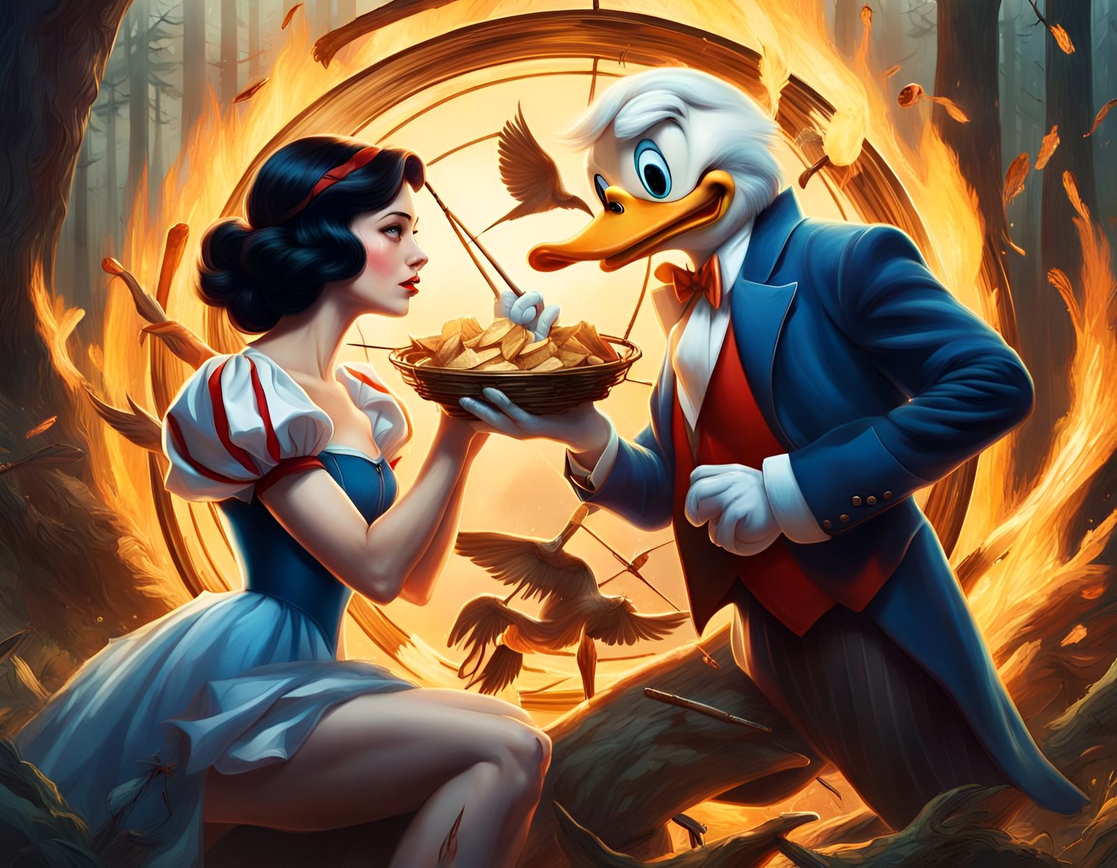 Snow White and Donald Duck in Hunger Games