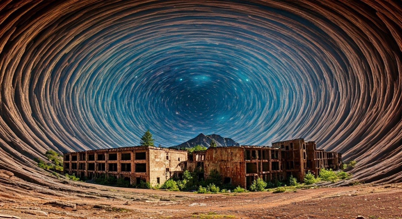 Forgotten Townscape Blends with Majestic Mountain Interior i...