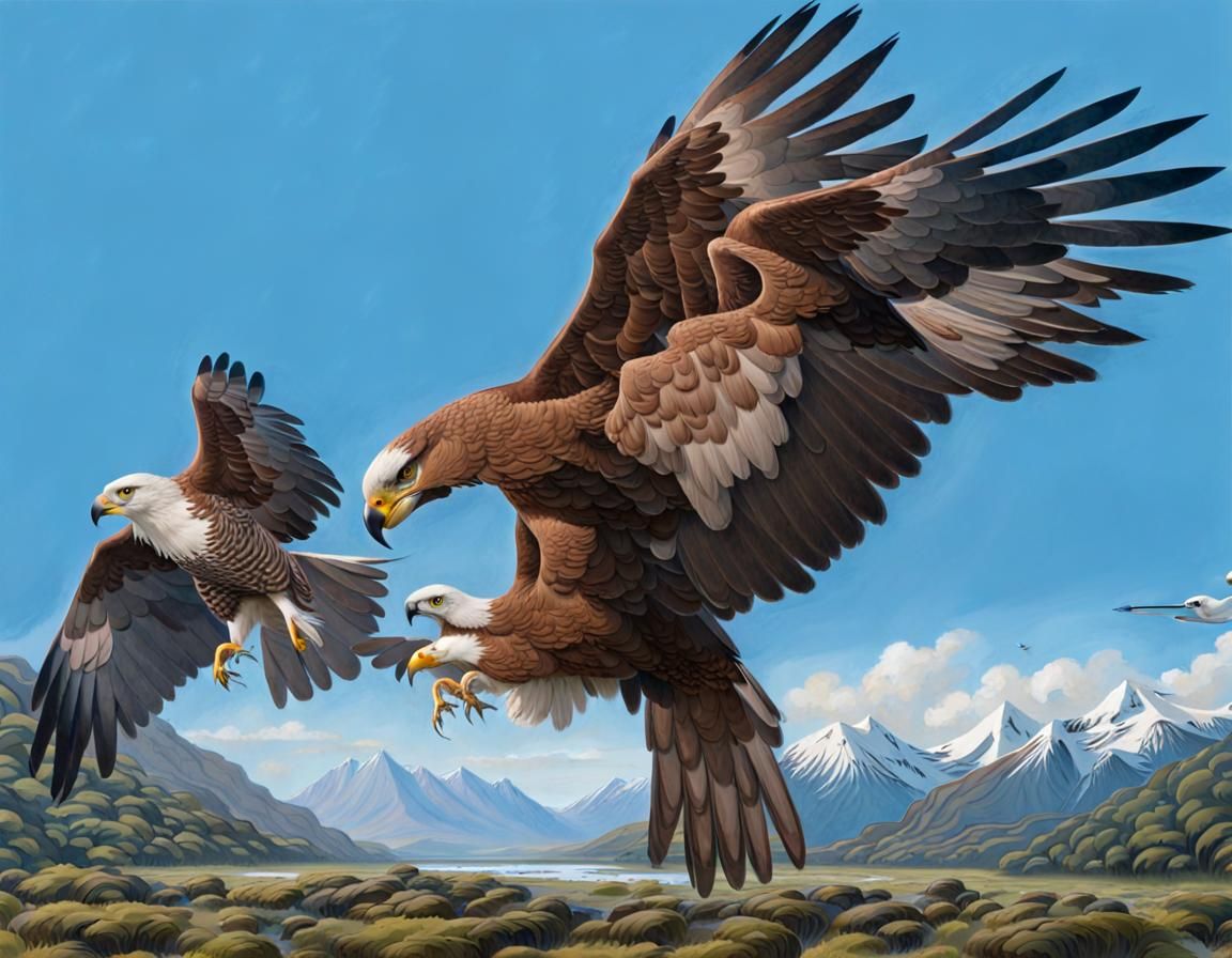 Haast's Eagle Size Comparison with Swamp Harrier