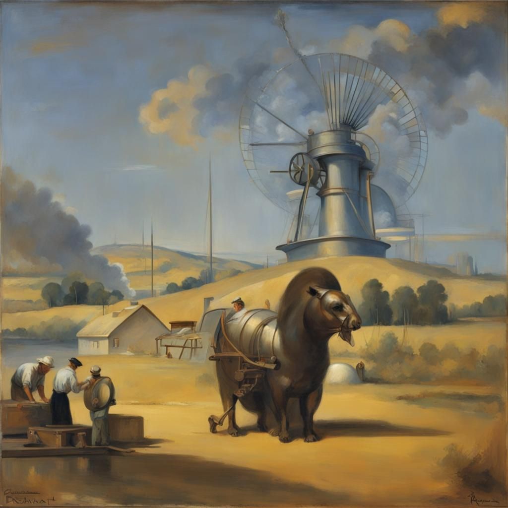 Antique Steam Turbine Replacing Ancient Greek Labor