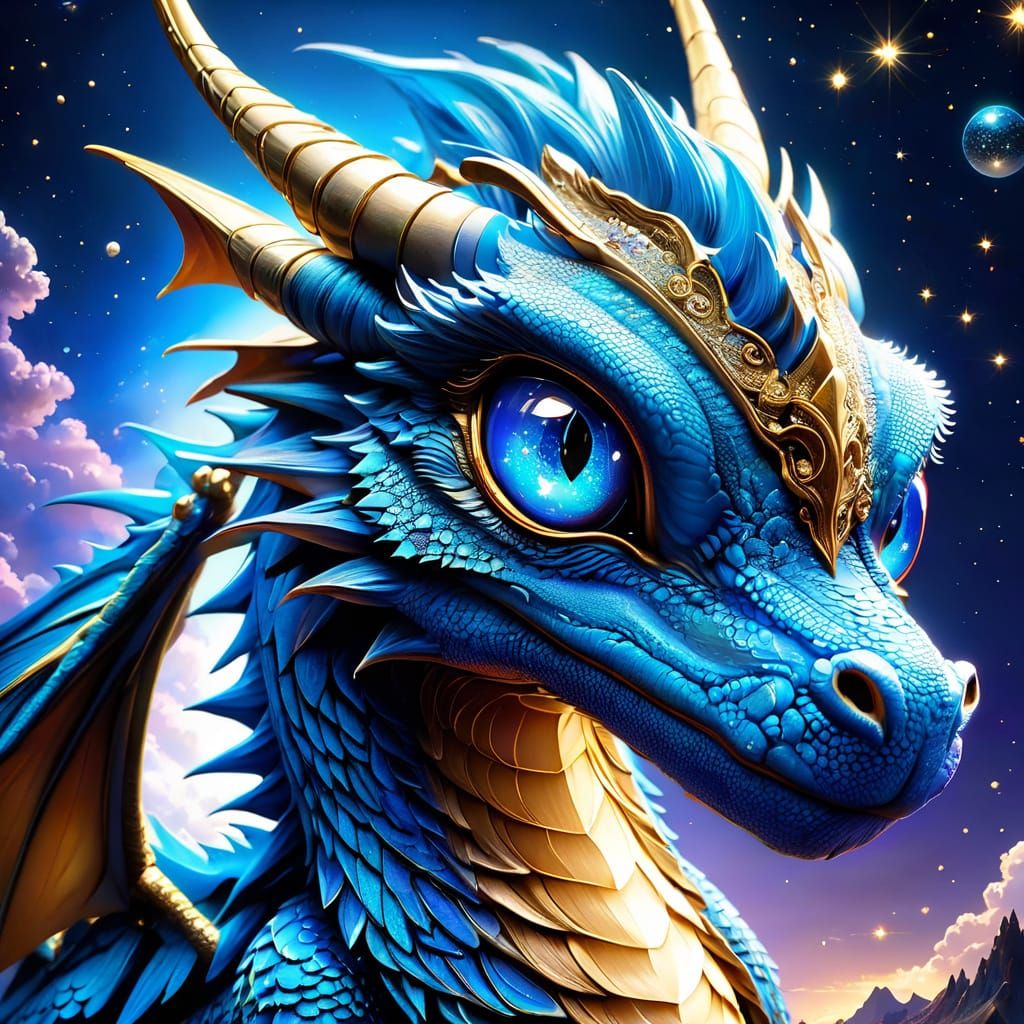 Stardust Dragon in Wonderous Fantasy Realm