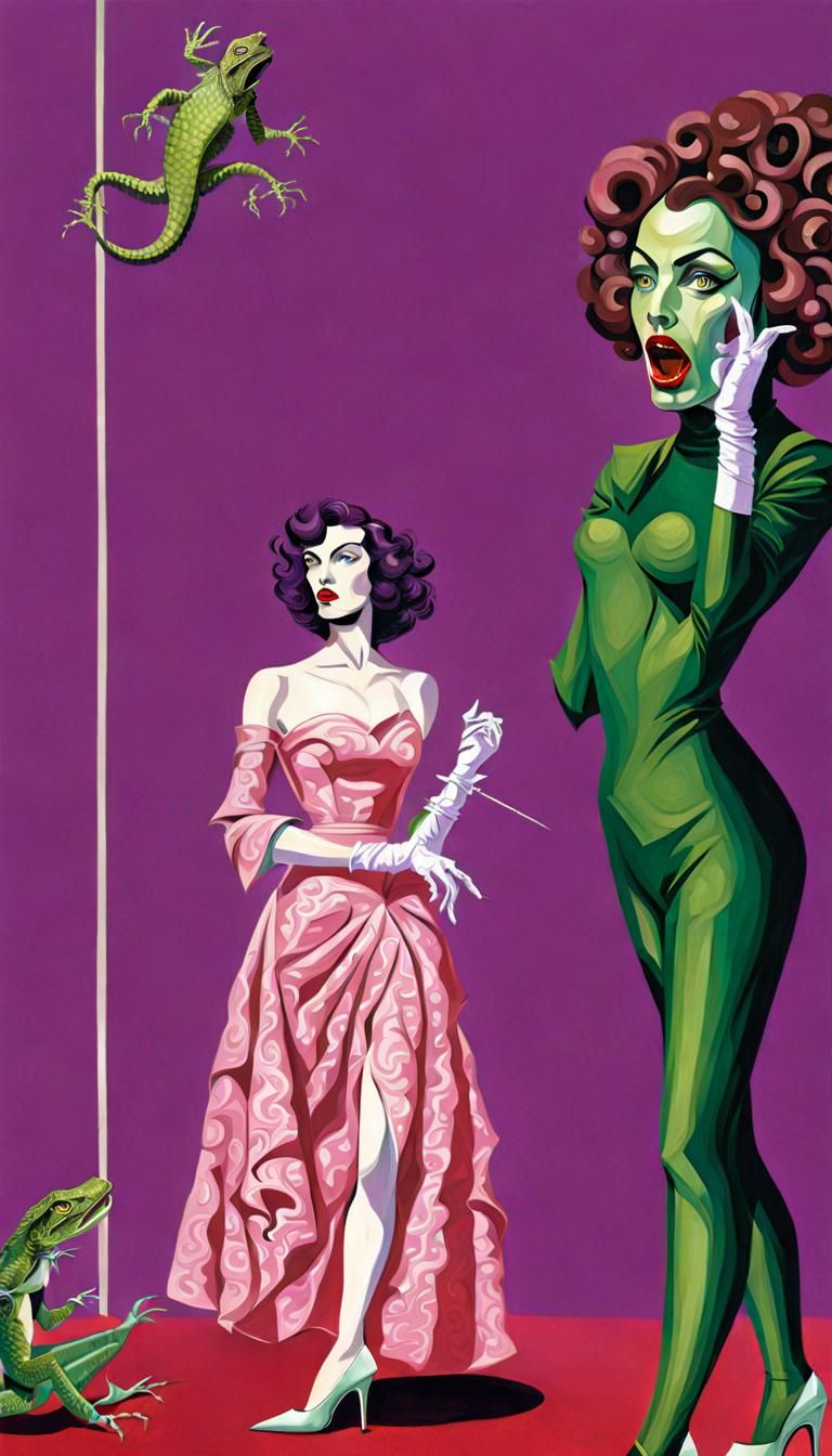 Redheads Waiting With Lizards