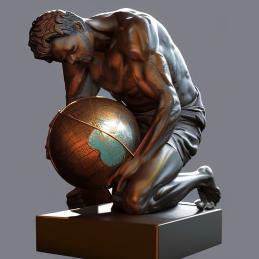 Bronze Atlas Statue Concept Art