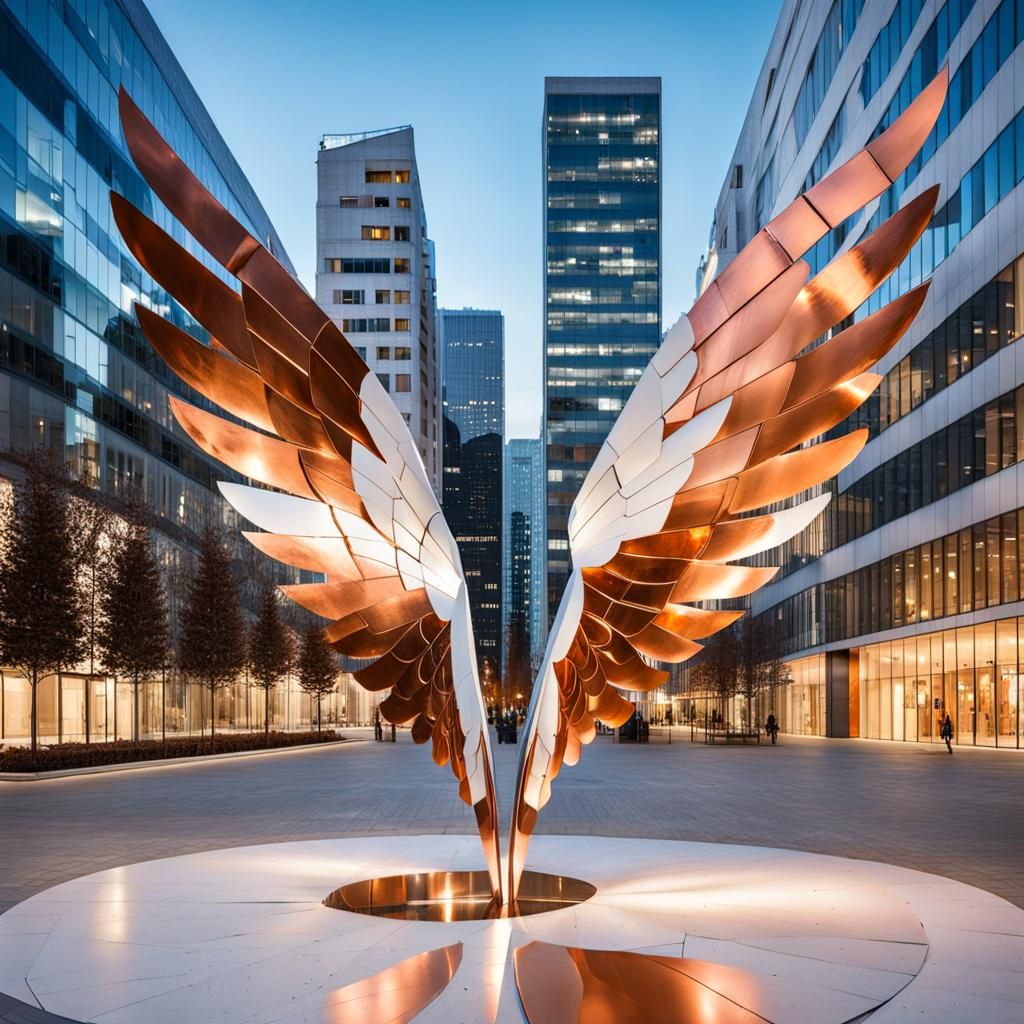 Urban Sculpture: Copper Wings in Abstract Expressionism