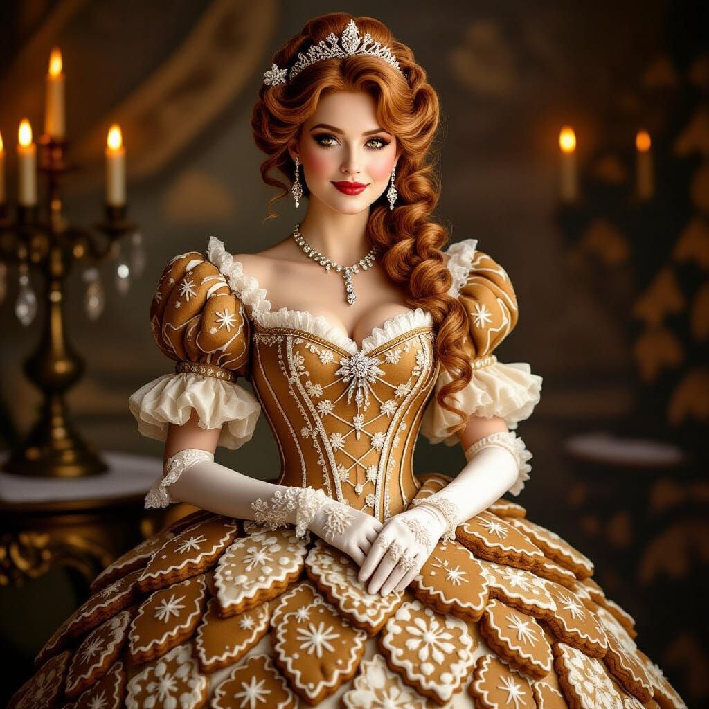 Victorian Duchess in Gingerbread Gown