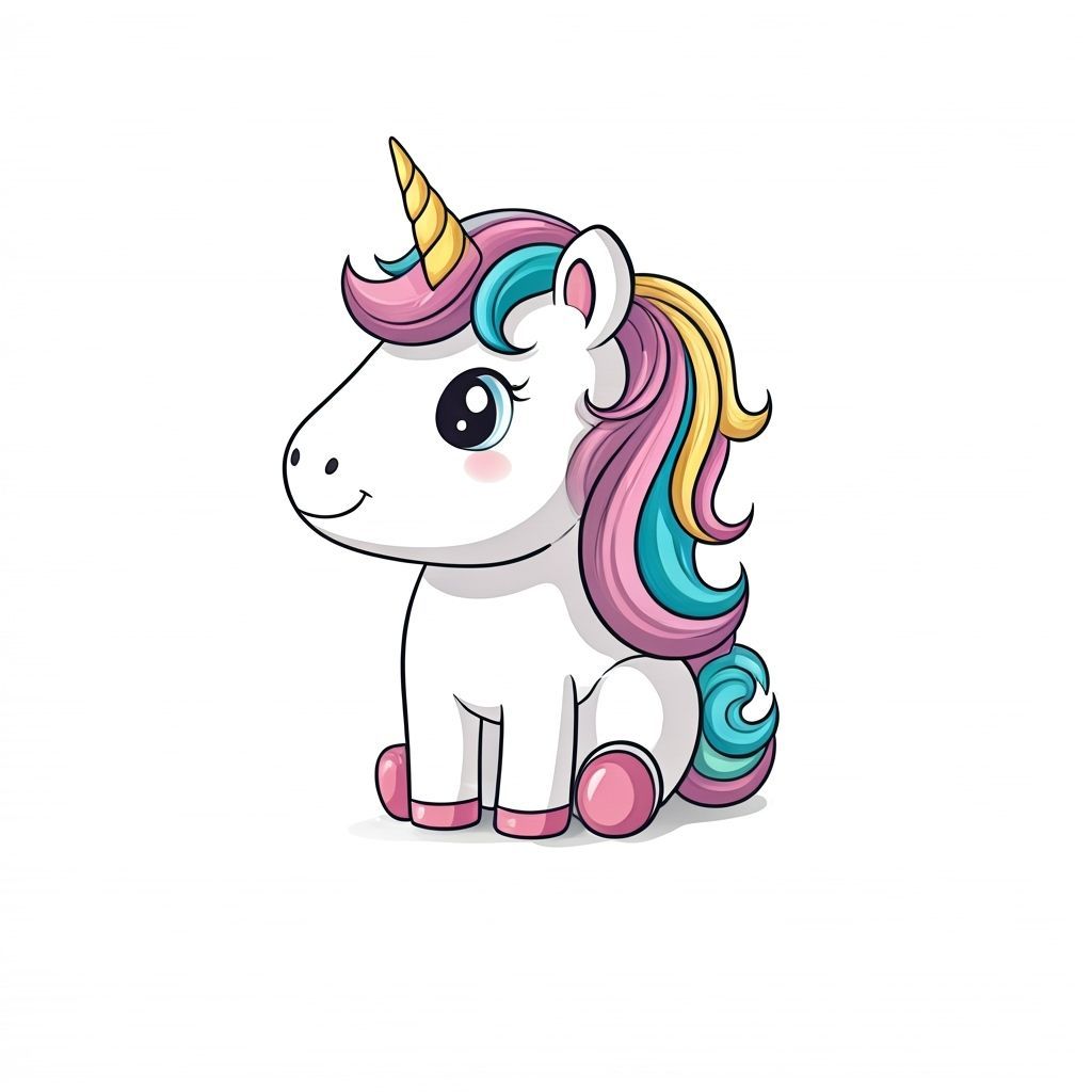 Whimsical Unicorn in a Magical Forest