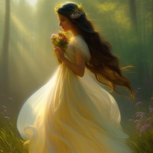 Summer Witch in Ethereal Fantasy Style