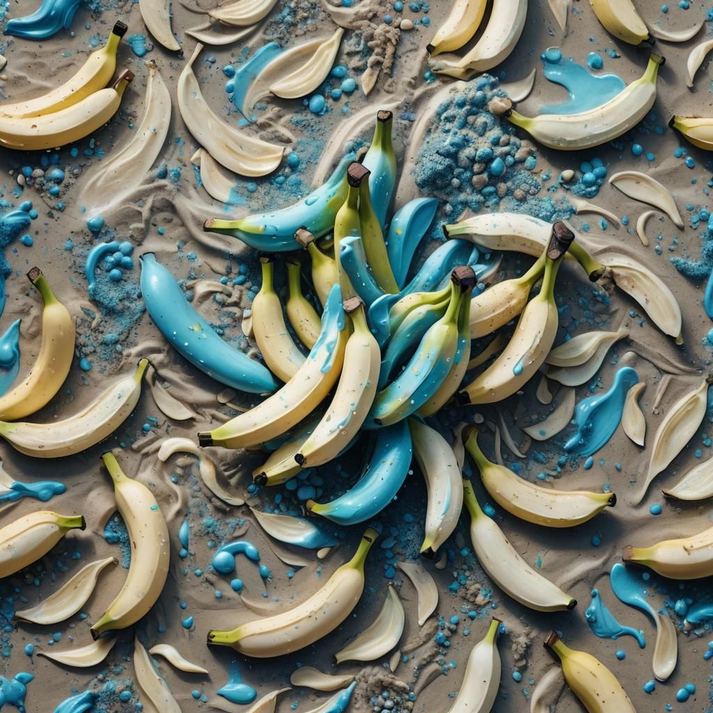 Holographic Bananas with Astral Sand: Cosmic Splash Art